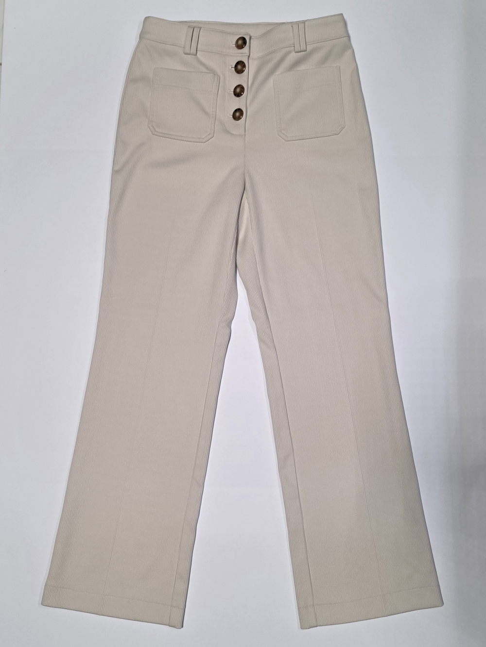 Joie Womens 6 High Rise Wide Leg Pants 70's Retro Vibe Cream Corduroy